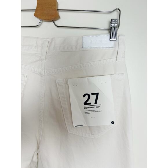 Re/Done Easy Straight Crop Vintage White Jeans Size 27 New - Picture 9 of 9